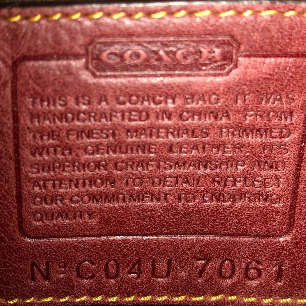 COACH Jacquard Signature C Special Edition 2004 Tan and Red Mini Shoulder Bag